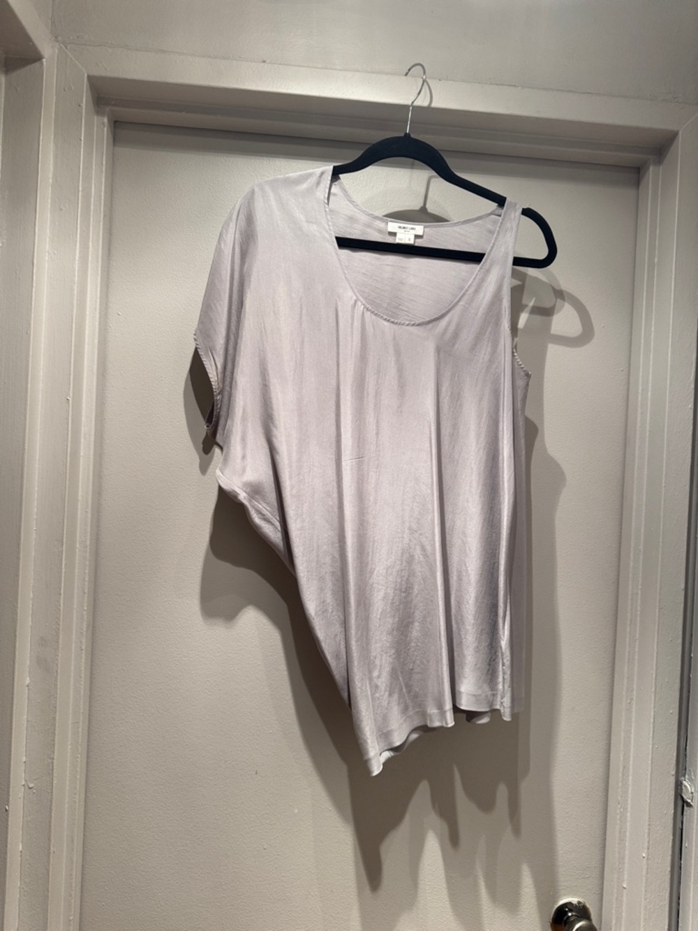 Helmut Lang Silk Asymmetric One-Shoulder Tank